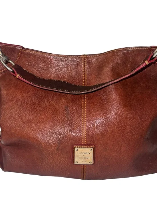 Dooney & Bourke Brown Pebbled Leather Hobo Shoulder Bag Slouchy Vintage Class - Picture 2 of 12